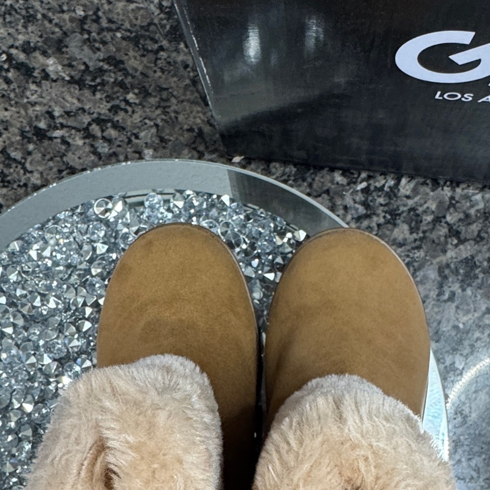 GBG Los Angeles Aleya Fur ankle Boots NEW 5.5 - Picture 12 of 13